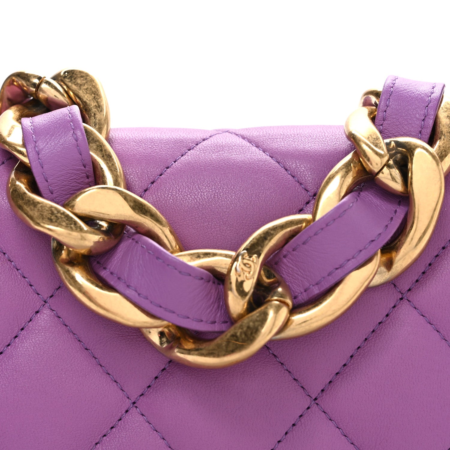 Chanel Lambskin Quilted Small CC Funky Town Flap Purple 1831452