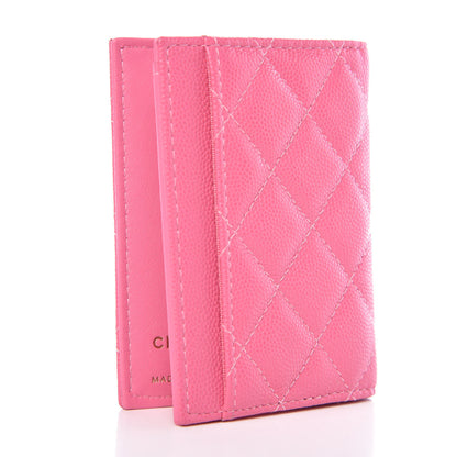 Chanel Caviar Quilted Card Holder Wallet Pink 3 of 8