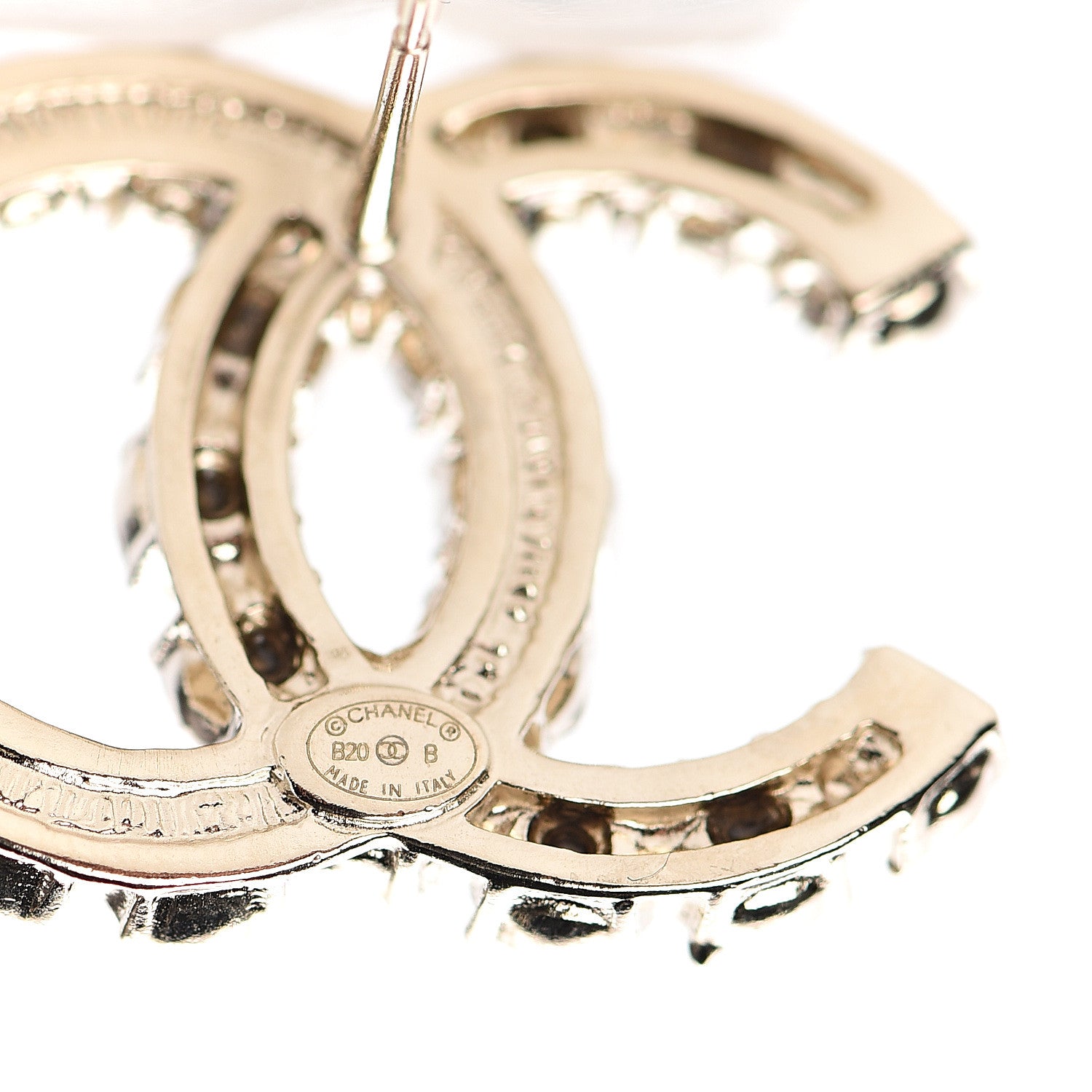 Chanel Crystal Pearl CC Dazzling Domino Earrings Gold 4 of 5