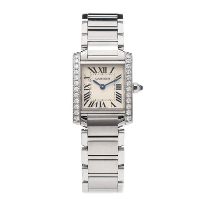 Cartier Stainless Steel Diamond Bezel 20mm Tank Francaise Quartz Watch 1 of 6