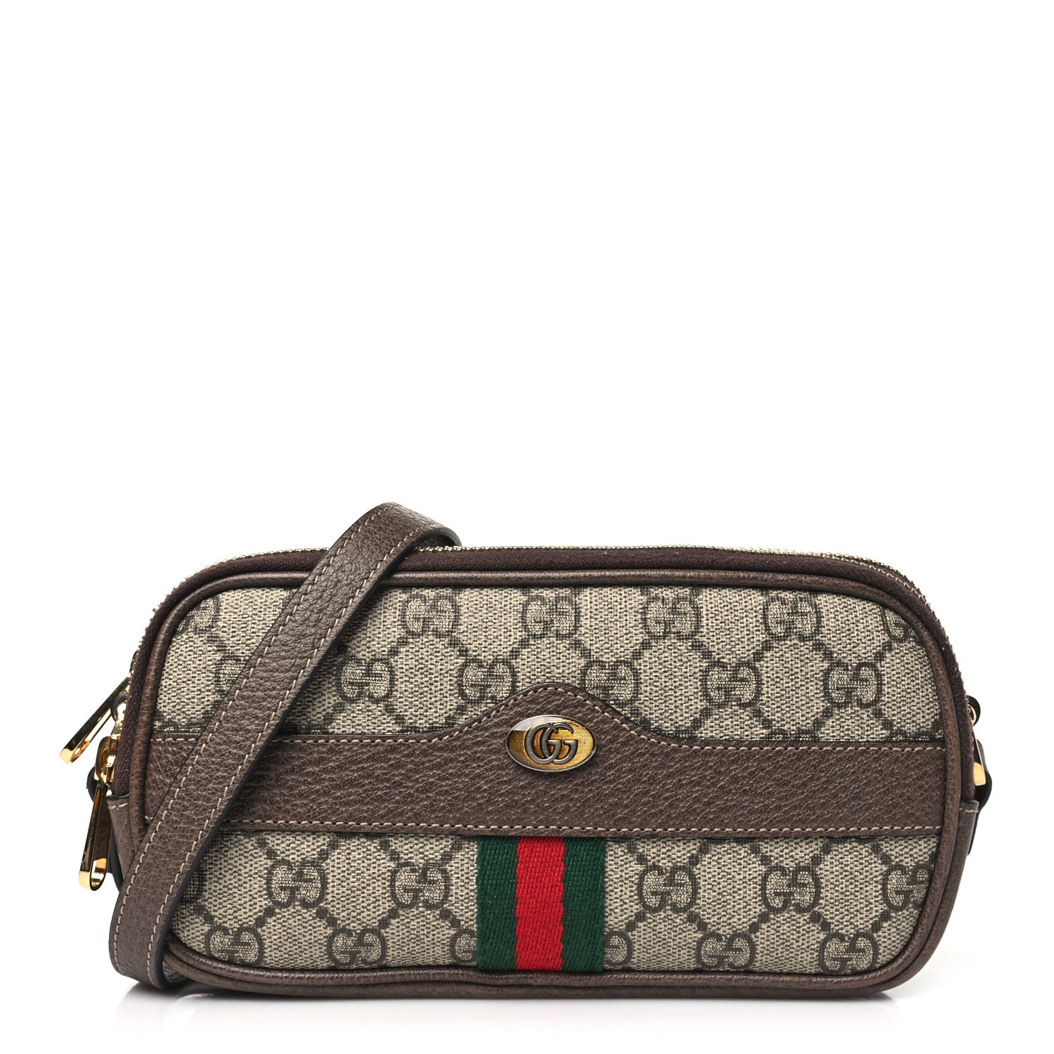 Gucci GG Supreme Monogram Web Mini Ophidia GG Bag Brown 1 of 12