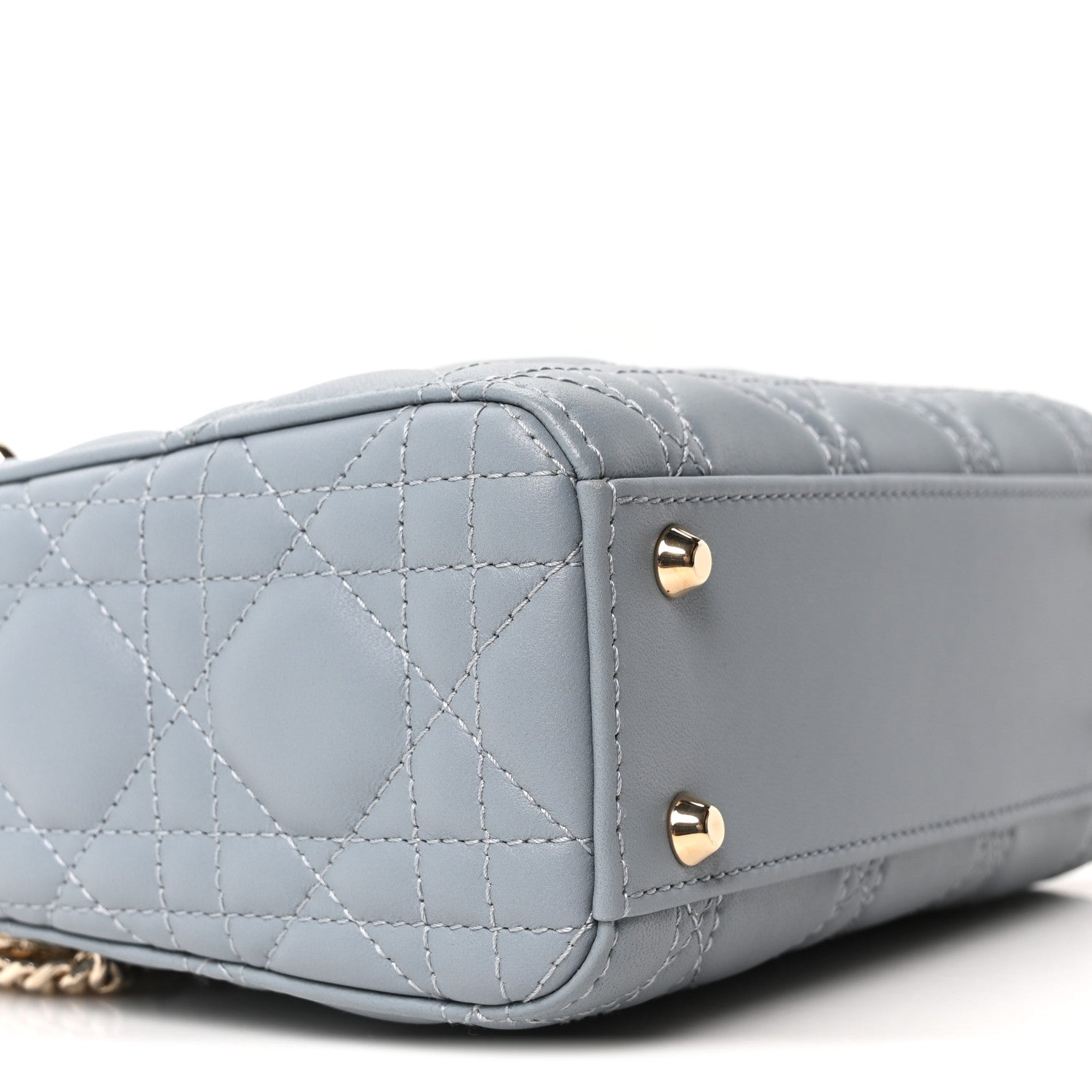 Christian Dior Lambskin Cannage Mini Lady Dior Cloud Blue 9 of 10