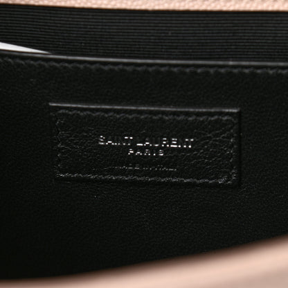 Saint Laurent Grain De Poudre Textured Mixed Matelasse Medium Triquilt Monogram Satchel Marble Pink 6 of 9