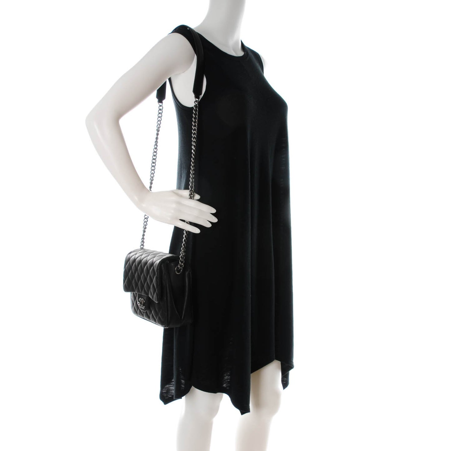 Caviar Quilted Small Rock In Rome Flap Black