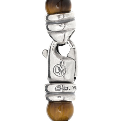 David Yurman Sterling Silver Red Tiger Eye 6mm Spiritual Beads Bracelet 3 of 4