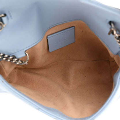 Gucci Calfskin Matelasse Super Mini GG Marmont Shoulder Bag Porcelain Light Blue 5 of 10