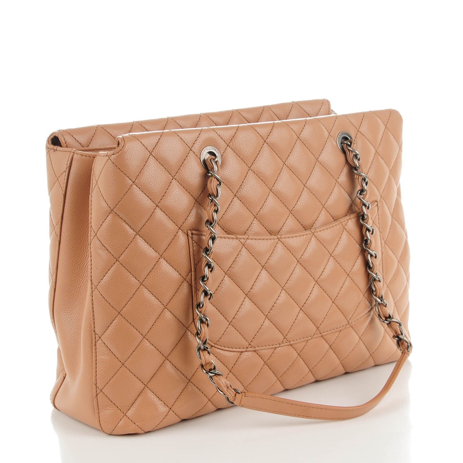 Chanel Caviar Quilted Large City Shopping Tote Beige 3 of 7