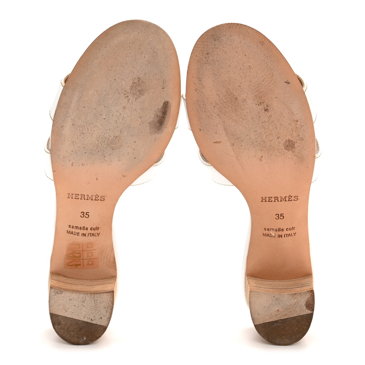 Hermes Calfskin Oasis Sandals 35 White 11 of 20
