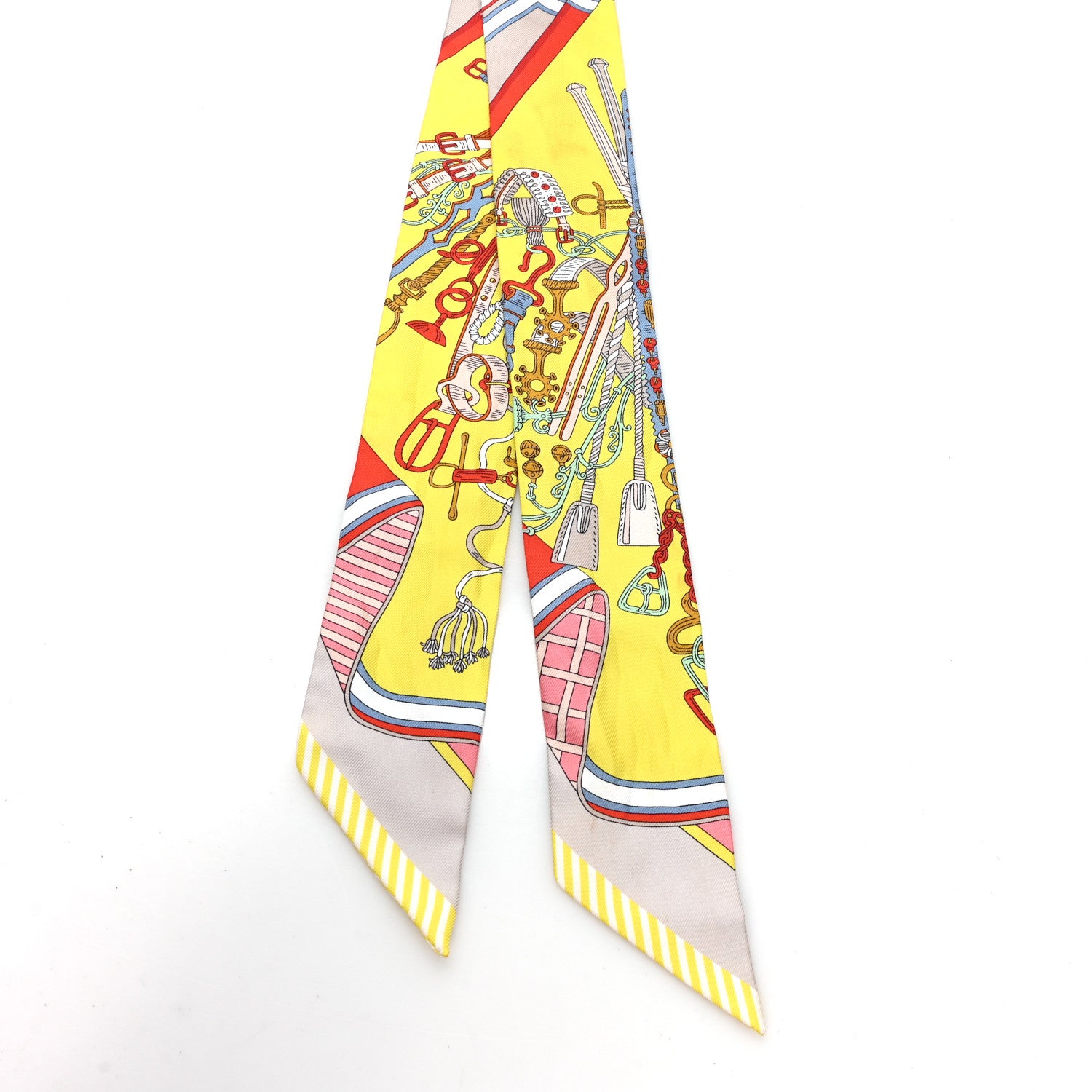 Hermes Silk Bouquets Selliers Twilly Jaune Vif Rouge Multicolor 2 of 4