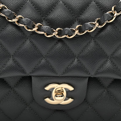 Chanel Caviar Quilted Medium Double Flap Dark Grey 8 of 8
