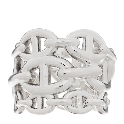 Hermes Sterling Silver GM Chaine d'Ancre Enchainee Band Ring 54 7 1 of 9