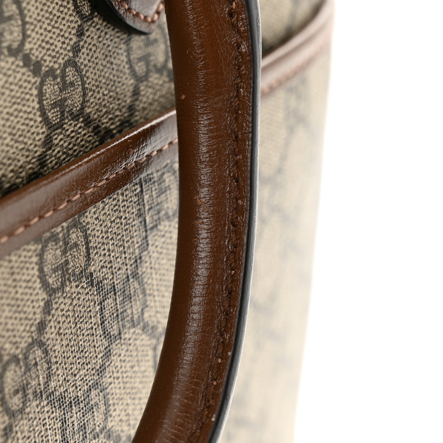 GG Supreme Monogram Azalea Calfskin Retro Interlocking G Business Case Beige Ebony Brown Sugar