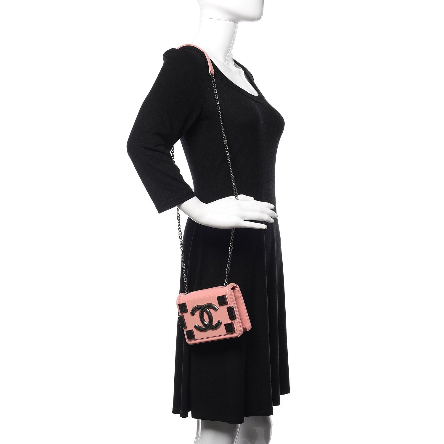 Chanel Lambskin Plexiglass Boy Brick Flap Pink 2 of 14