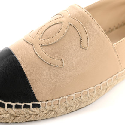 Chanel Lambskin CC Espadrilles 36 Beige Black 12 of 13