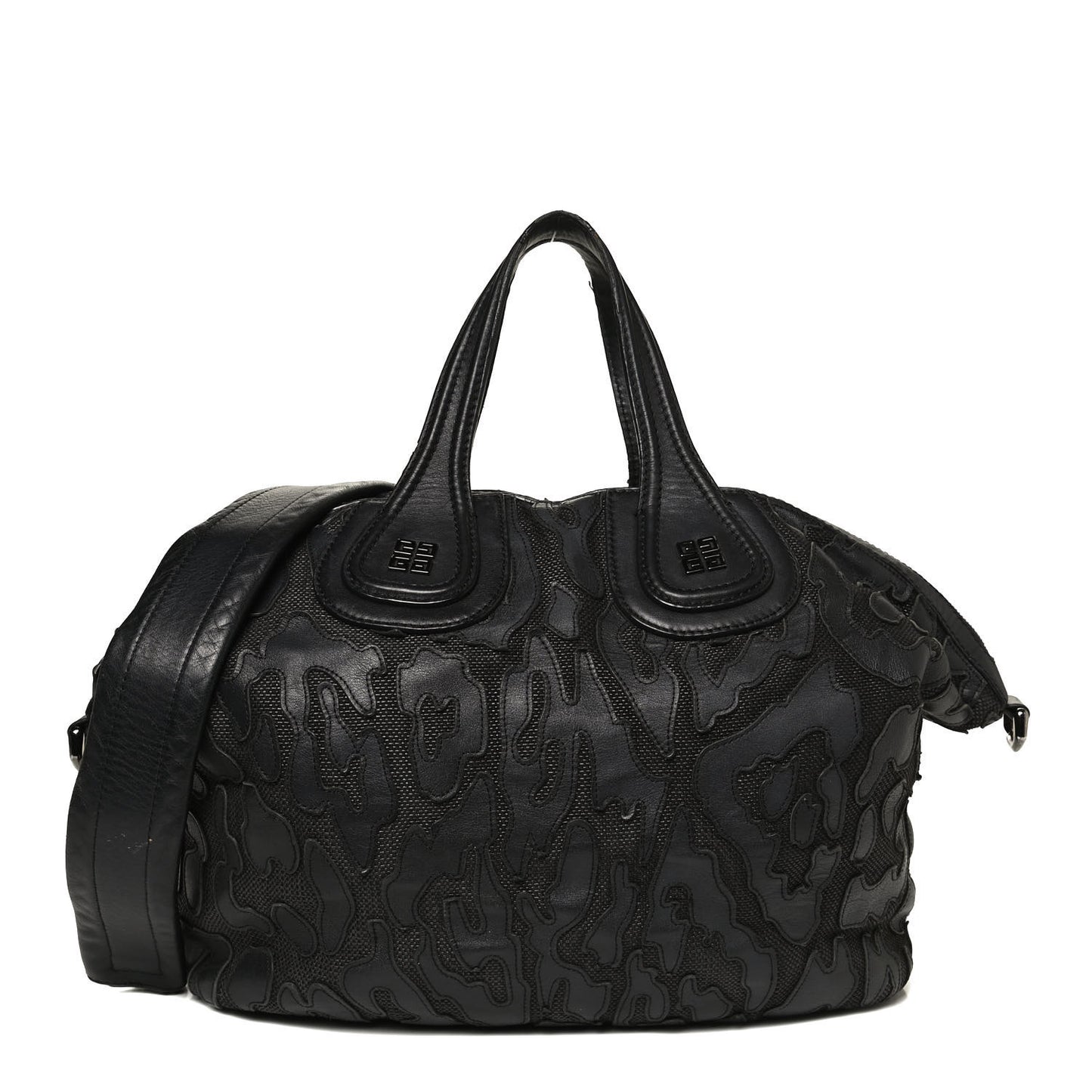 Raffia Lambskin Patchwork Nightingale Black