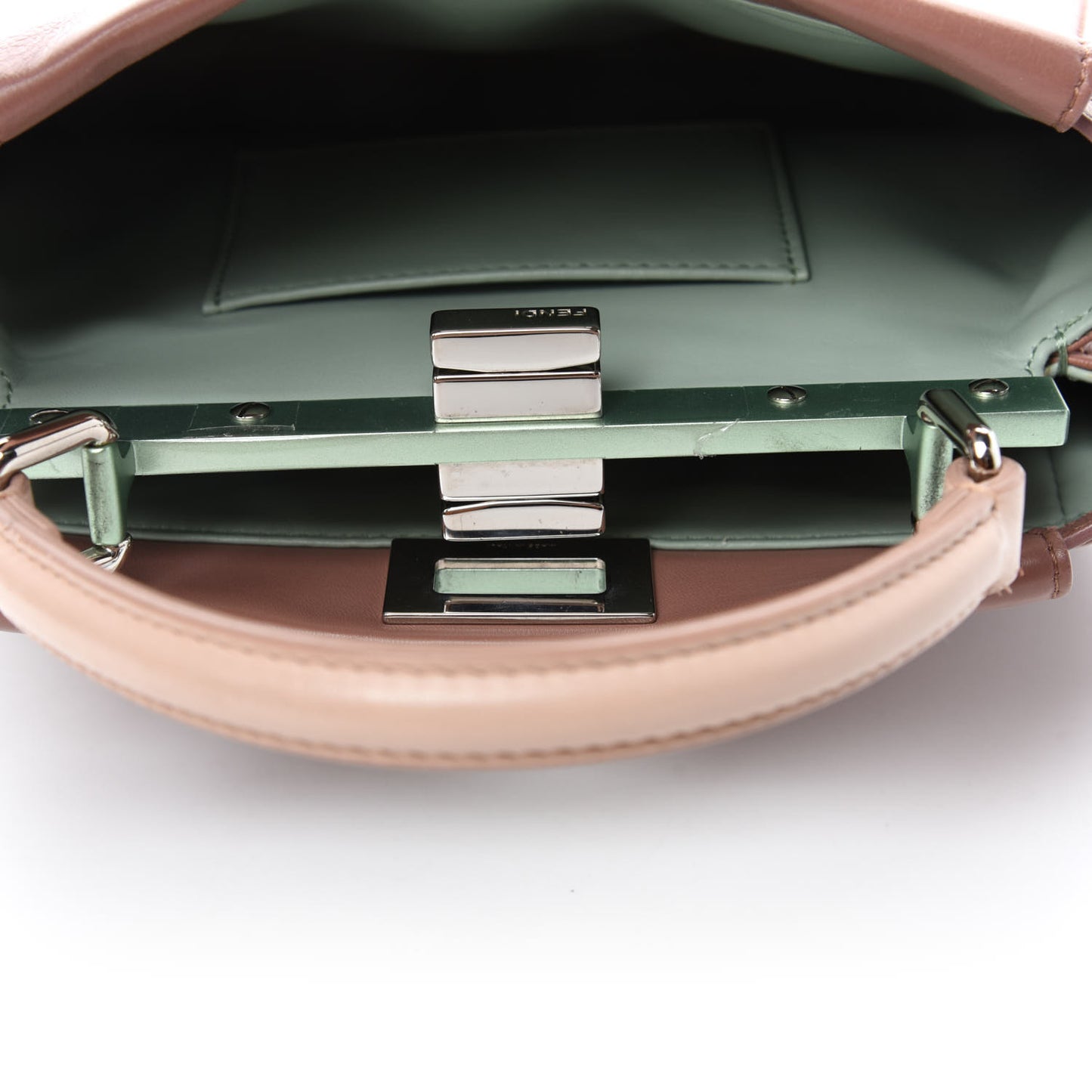 Nappa Colorblock Mini Peekaboo Iconic Satchel English Rose Plaster Oxigen