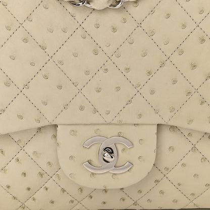 Chanel Ostrich Jumbo Single Flap Light Beige 8 of 10