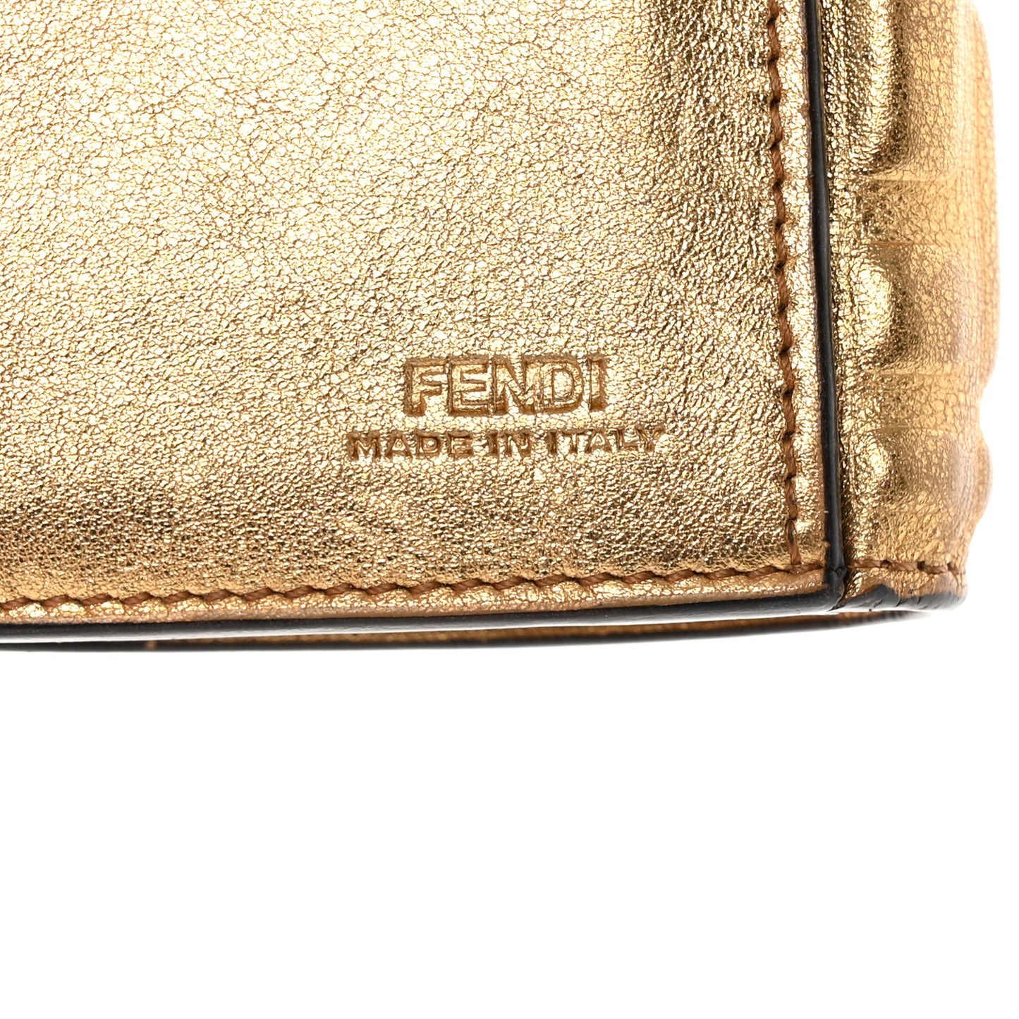 Vitello Catalan Mirror FF 1974 Embossed Medium Wallet Gold