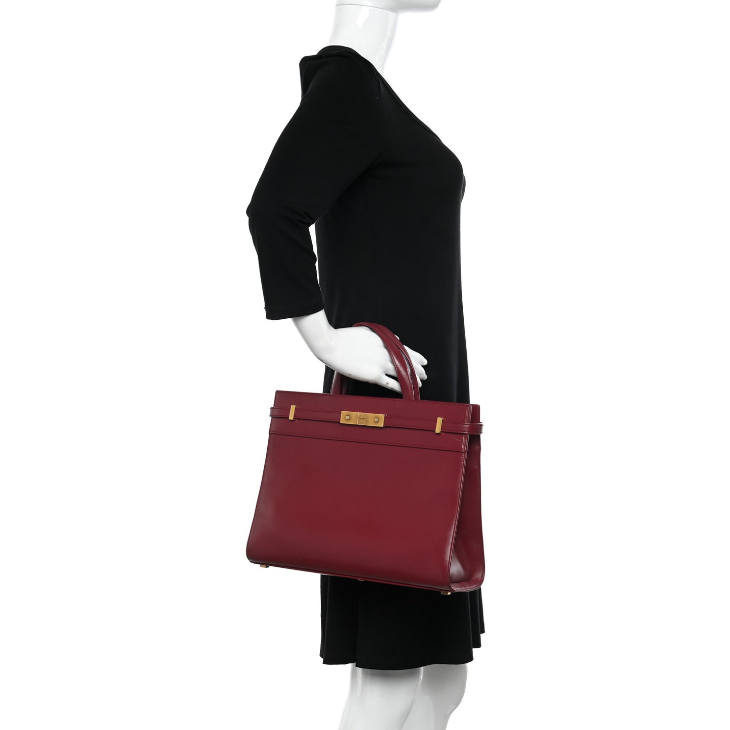 Calfskin Small Manhattan Shopper Tote Red