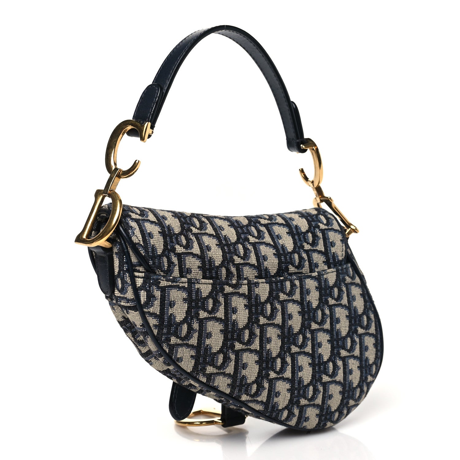Christian Dior Oblique Mini Saddle Bag Blue 3 of 10