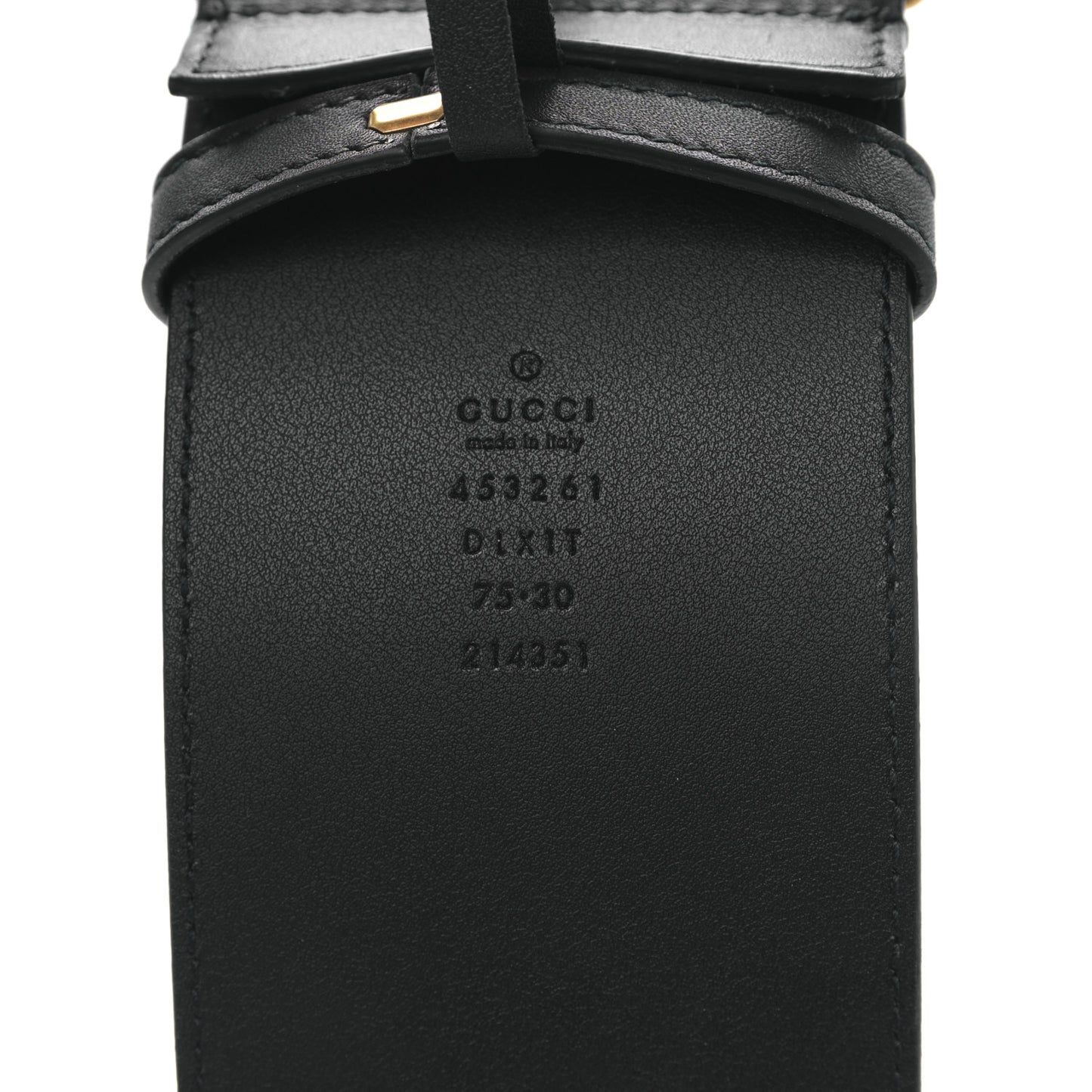 Moon Calfskin Pearl Double G 70mm Belt 75 30 Black Cream