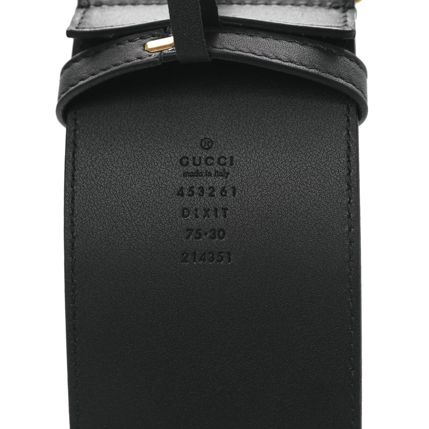 Gucci Moon Calfskin Pearl Double G 70mm Belt 75 30 Black Cream 3 of 4
