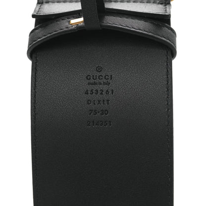 Gucci Moon Calfskin Pearl Double G 70mm Belt 75 30 Black Cream 3 of 4