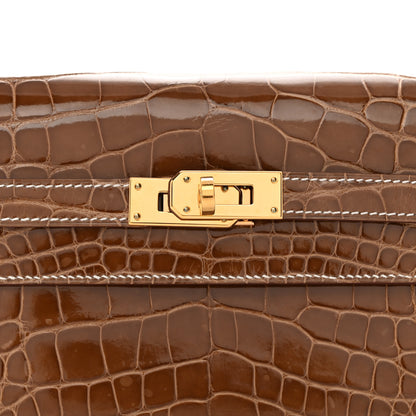 Hermes Shiny Alligator Kelly Longue Wallet Ficelle 8 of 12
