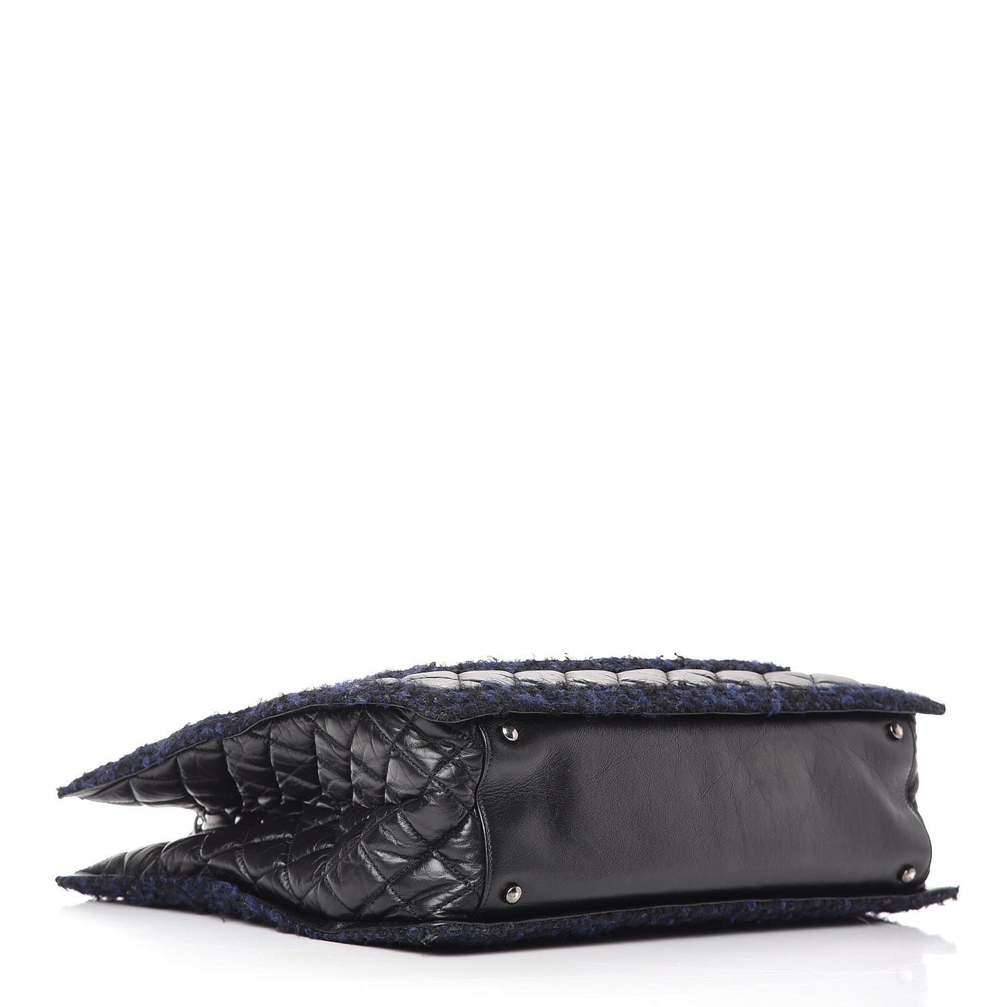 Aged Calfskin Quilted Tweed Large Secrets Tote Black