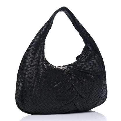 Bottega Veneta Nappa Intrecciato Pleated Large Veneta Hobo Black 2 of 9