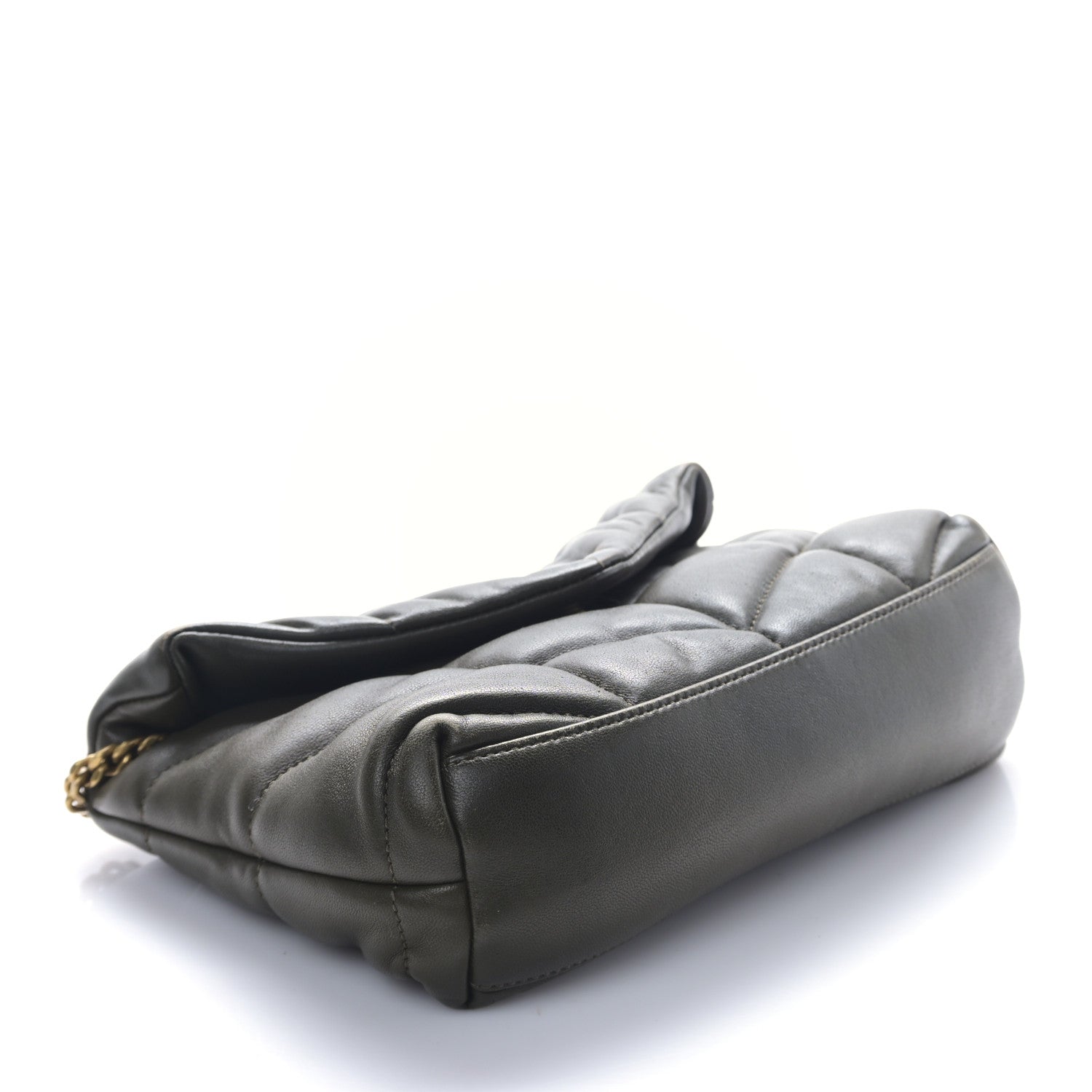 Saint Laurent Lambskin Quilted Toy Loulou Puffer Monogram Chain Satchel Seaweed 4 of 8