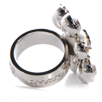 Chanel Crystal CC Ring Silver 6.5 3 of 6