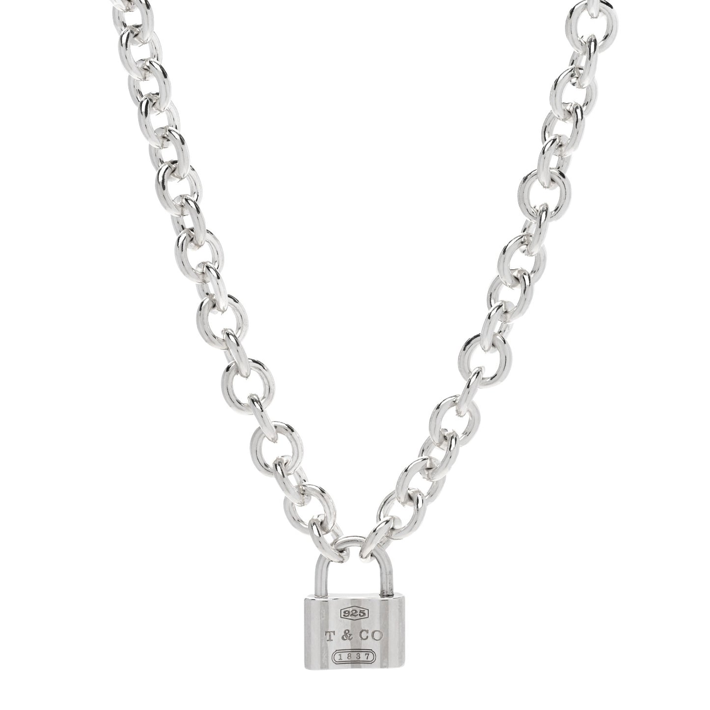 Sterling Silver 1837 Lock Charm Necklace