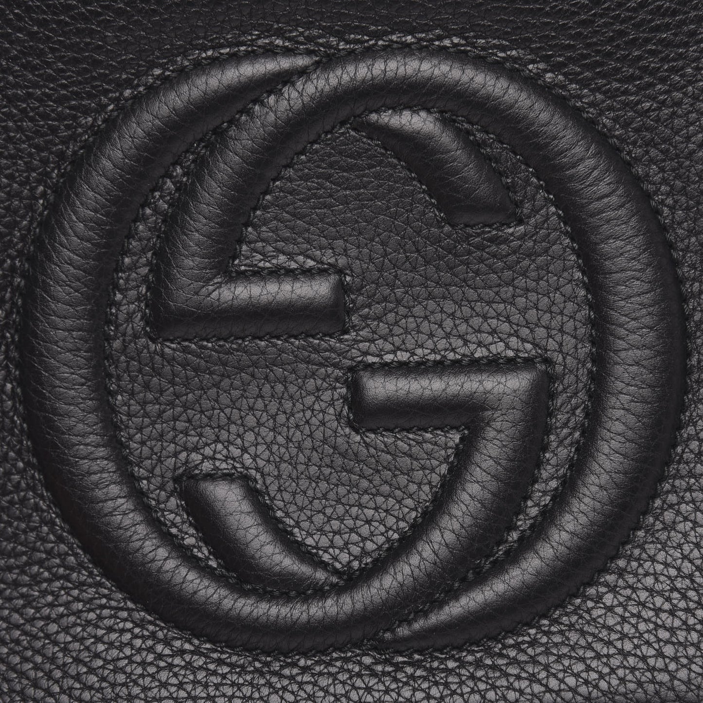 Pebbled Calfskin Small Soho Disco Bag Black