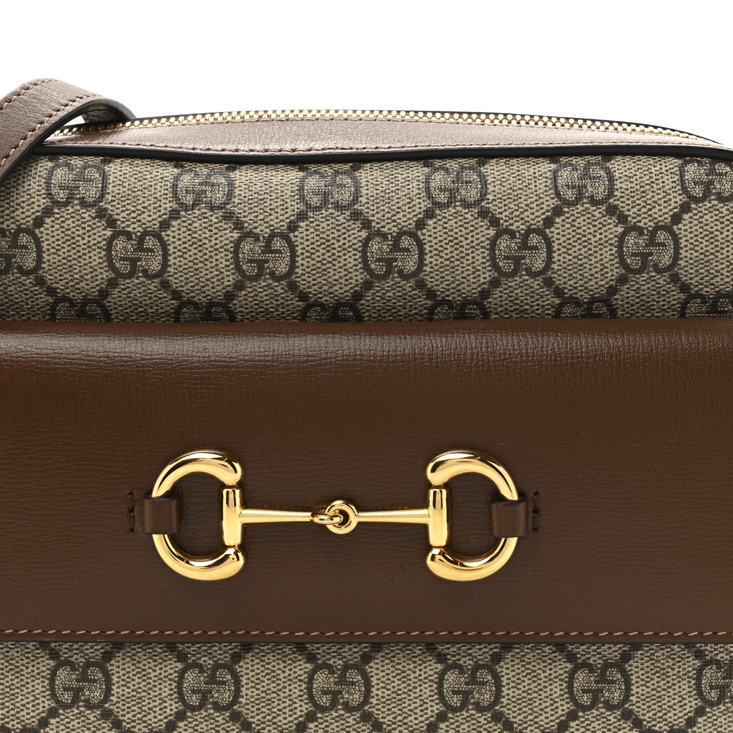 Gucci GG Supreme Monogram Small Horsebit 1955 Shoulder Bag Beige Brown Sugar 8 of 11