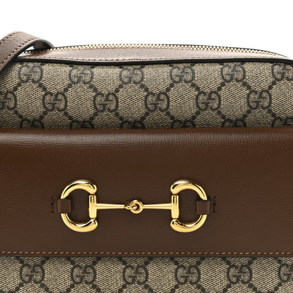 Gucci GG Supreme Monogram Small Horsebit 1955 Shoulder Bag Beige Brown Sugar 8 of 11