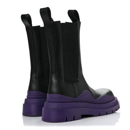 Bottega Veneta Calfskin The Tire Chelsea Boots 38.5 Black Plum 4 of 10