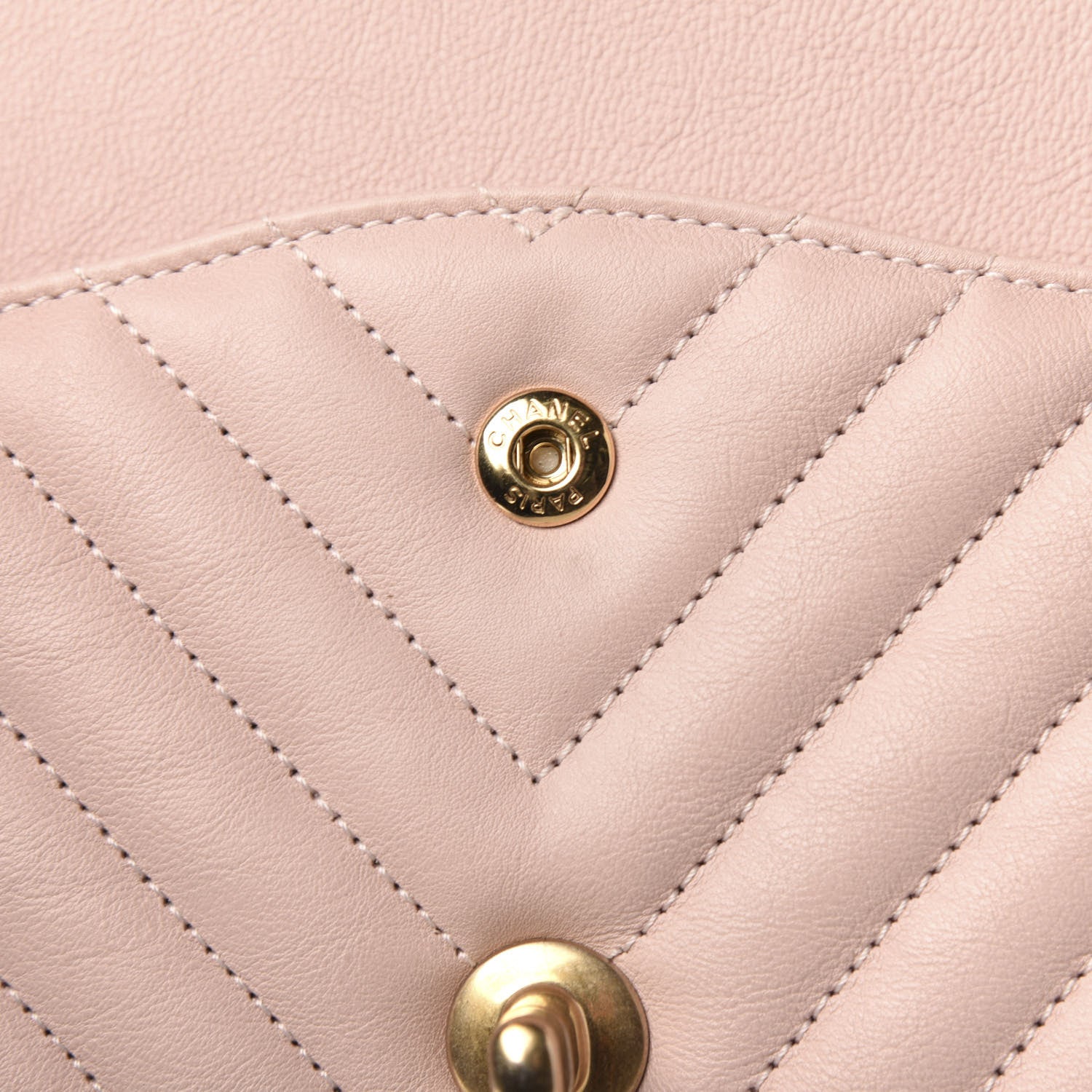 Chanel Calfskin Chevron Quilted Jumbo Double Flap Light Pink 8 of 15