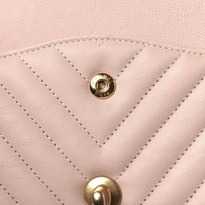 Chanel Calfskin Chevron Quilted Jumbo Double Flap Light Pink 8 of 15