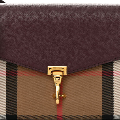 Burberry Derby Calfskin House Check Small Macken Crossbody Bag Mahogany Red 9 of 12
