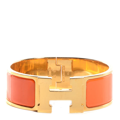 Hermes Enamel Wide Clic Clac H Bracelet PM Orange 1 of 6