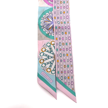 Hermes Silk L'Effet Kaleidoscope Twilly Rose Turquoise Multicolor 2 of 6