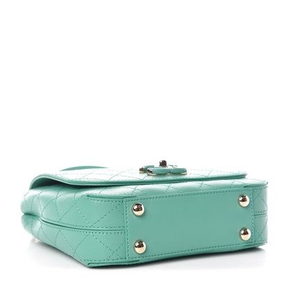 Chanel Calfskin Stitched Small Covered CC Flap Bag Green 4 of 9