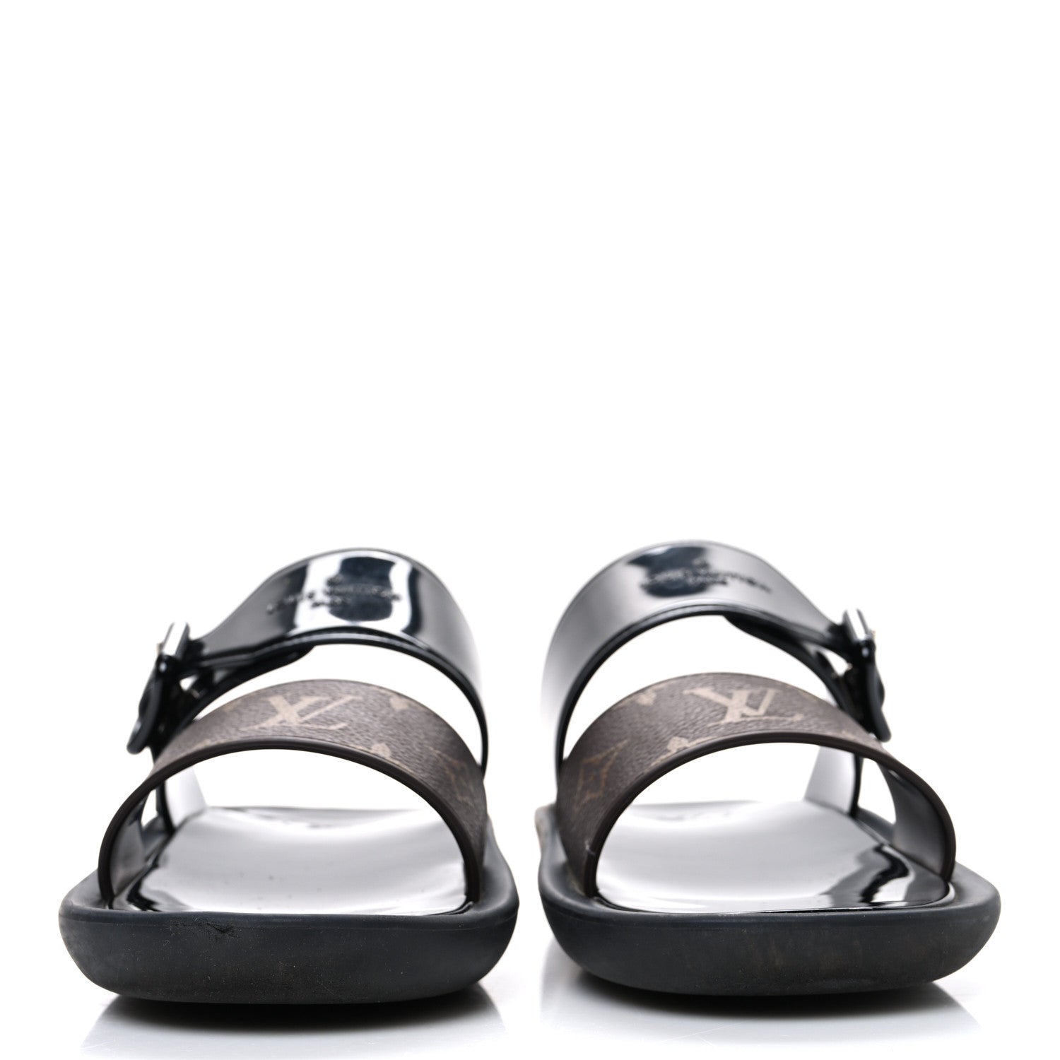 Louis Vuitton Monogram Sunbath Flat Mule Sandals 37 Black 3 of 9