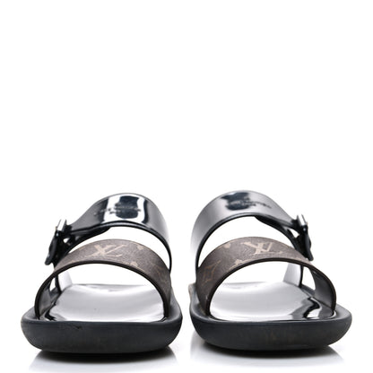 Louis Vuitton Monogram Sunbath Flat Mule Sandals 37 Black 3 of 9