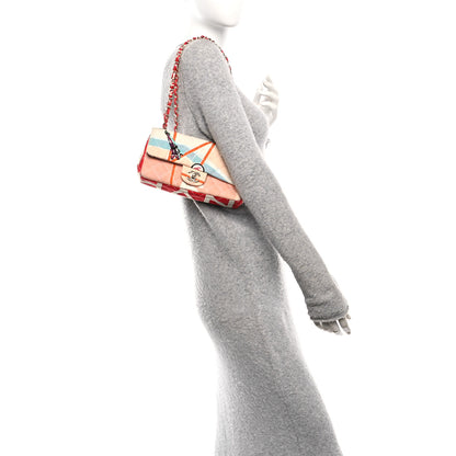 Chanel Canvas Small Printed Eiffel Tower Flap Bag Beige Multicolor 2 of 10