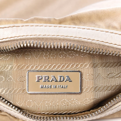 Prada Canvas Calfskin Chain Hobo Cera 5 of 17