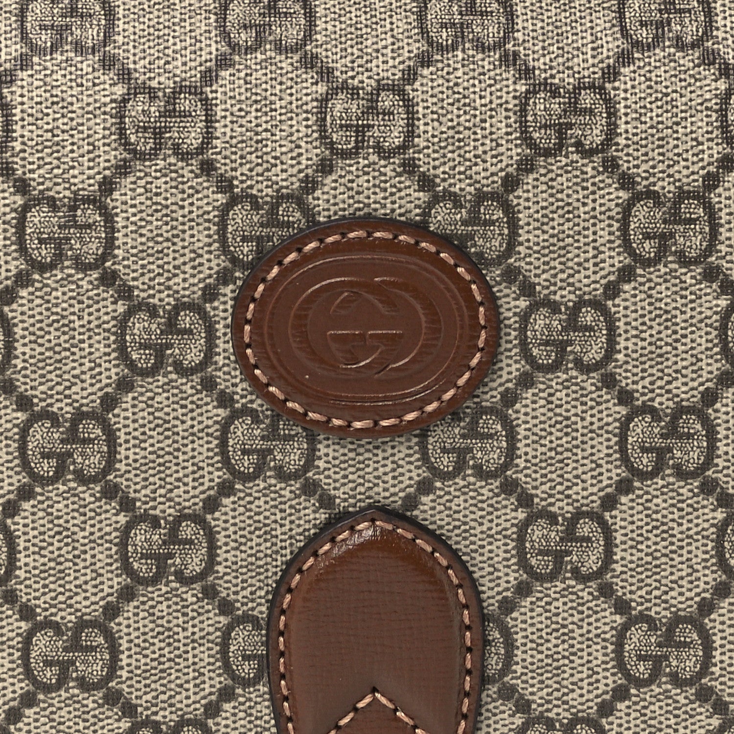 Gucci GG Supreme Monogram Azalea Calfskin Mini Retro Interlocking G Flap Shoulder Bag Beige Ebony Brown Sugar 8 of 10