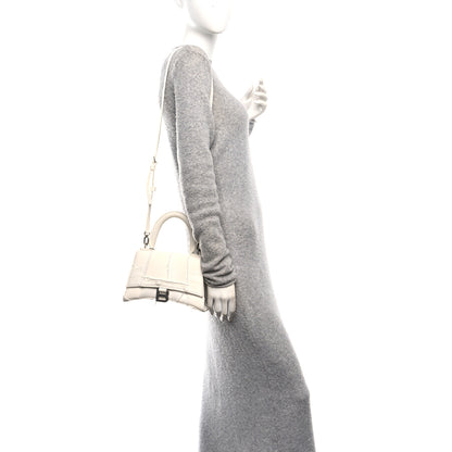 Balenciaga Denim Patchwork Small Hourglass Top Handle Bag Optic White 2 of 10