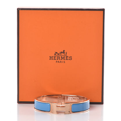 Hermes Enamel Narrow Clic Clac H Bracelet PM Bleu Cielo 5 of 5